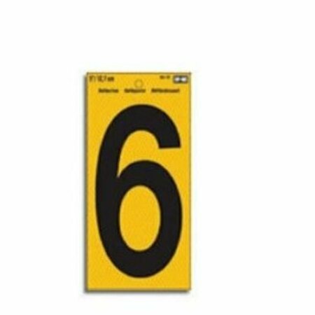 HY-KO NUMBER 6 YELLOW 5 in.REFLCT RV-75/6